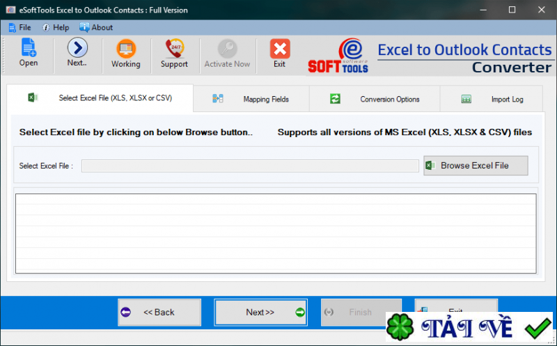 esofttools-excel-to-outlook-contacts-converter image