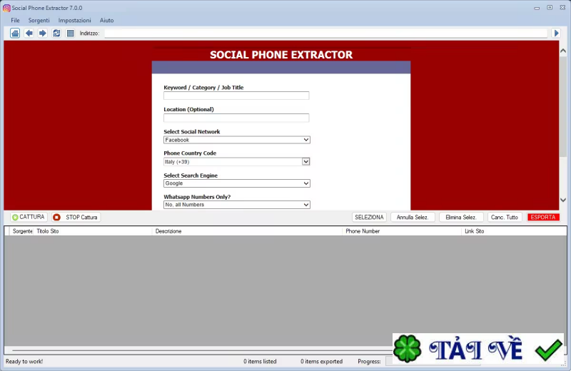 estrattoredati-social-phone-extractor image