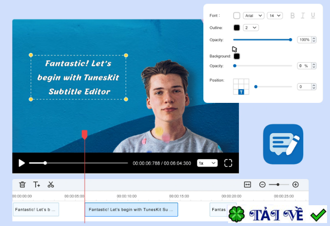 tuneskit-subtitle-editor image