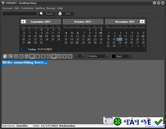 vovsoft-desktop-diary image