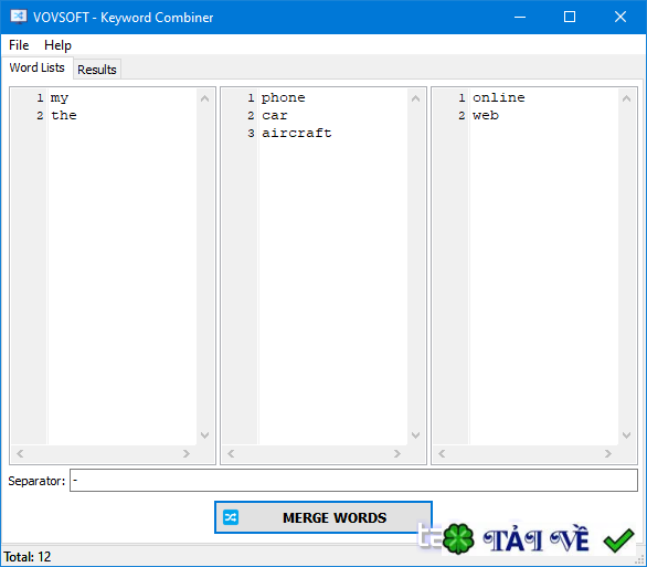 vovsoft-keyword-combiner image