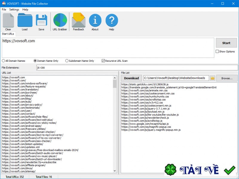 vovsoft-website-file-collector image